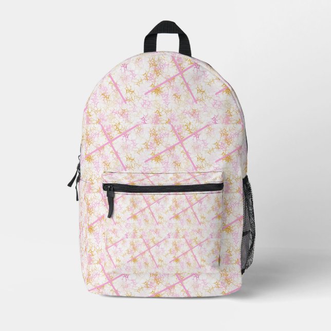 Mochila Impresa Rosa y oro (Anverso)
