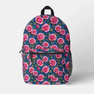 Mochila Impresa Rosas 3d rosadas