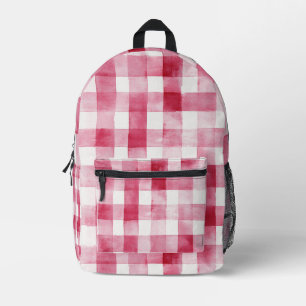 Mochila Impresa Rosas a cuadros blancos femeninos