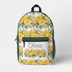 Mochila Impresa Rosas Amarillas Chic
