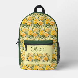 Mochila Impresa Rosas Amarillas Chic