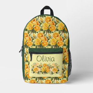 Mochila Impresa Rosas Amarillas Chic