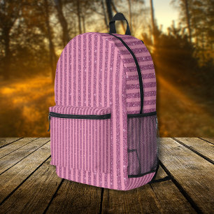 Mochila Impresa Rosas Chic Brillo Estilo Rayas Verticales