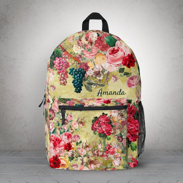 Mochila Impresa Rosas chic vintage y jarrón amarillo (Subido por el creador)