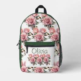 Mochila Impresa Rosas rosadas de moda