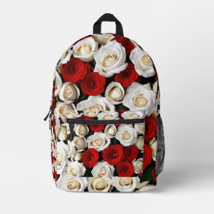 Mochila Impresa RosasRojasyBlancas