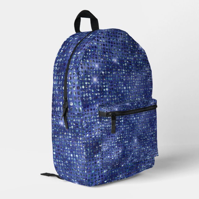 Mochila Impresa Royal Blue Sparkly Faux Sequins (Esquina izquierda trasera)