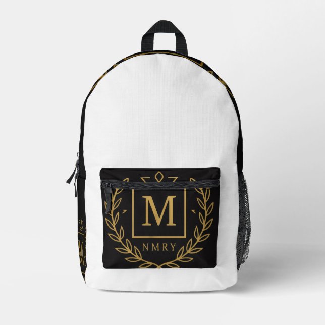 Mochila Impresa "Royal NMKY Emblem – Monogram M Crest Design" (Anverso)
