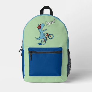 Mochila Impresa Ruar T-Rex en bicicleta