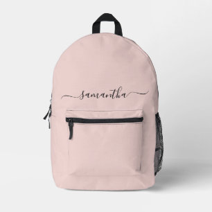 Mochila Impresa Rubor Elegante Firma Nombre con Floritura