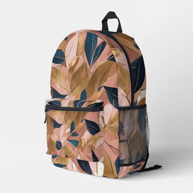 Mochila Impresa Rubor Pink Gold Boho popular deja colección (Esquina derecha trasera )