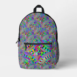 Mochila Impresa ruedas y clavijas abstractas