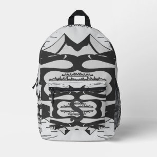 Mochila Impresa Ruta diagonal Minimalista de la montaña blanca y n