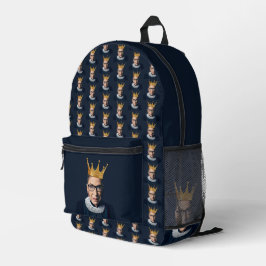 Mochila Impresa Ruth Bader Ginsburg con corona de oro