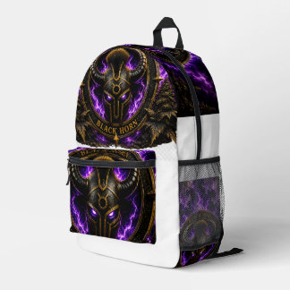 Mochila Impresa Sac à dos Black Horns violet et noir – Design fant