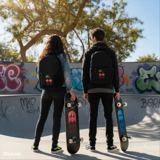 Mochila Impresa Sac à dos Cerise pixel rouge noir sobre 