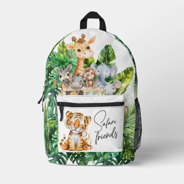 Mochila Impresa Safari Animals Jungle Amigos Kids (Anverso)