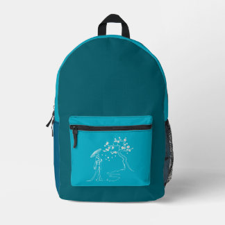 Mochila Impresa Sakura elegante: Ladrón de Kimono y flores de cere