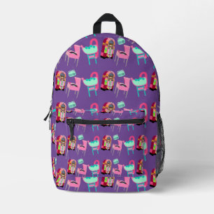 Mochila Impresa Sala temática divertida de viejitos al estilo de l