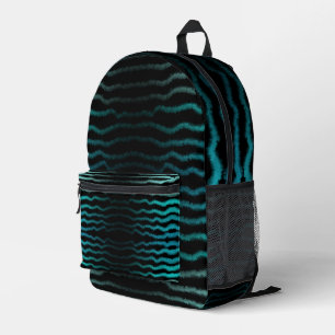 Mochila Impresa Salado de playa costera Olas turquesa Abstracto Ar