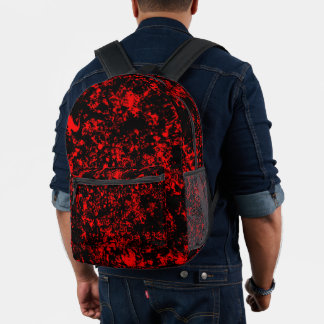 Mochila Impresa Salpicadura de pintura - negro y rojo