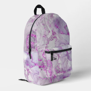 Mochila Impresa salpicadura de tinta de la acuarela de lilac