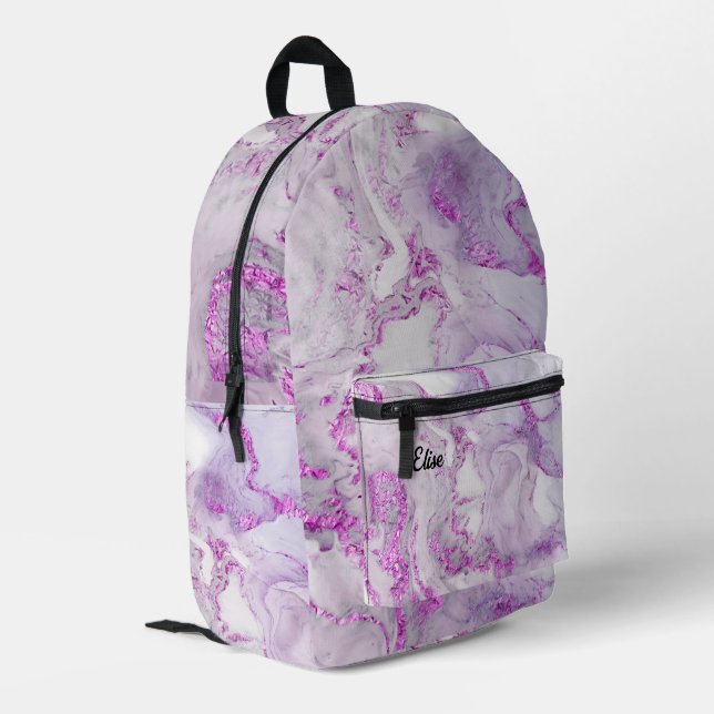 Mochila Impresa salpicadura de tinta de la acuarela de lilac (Esquina izquierda trasera)