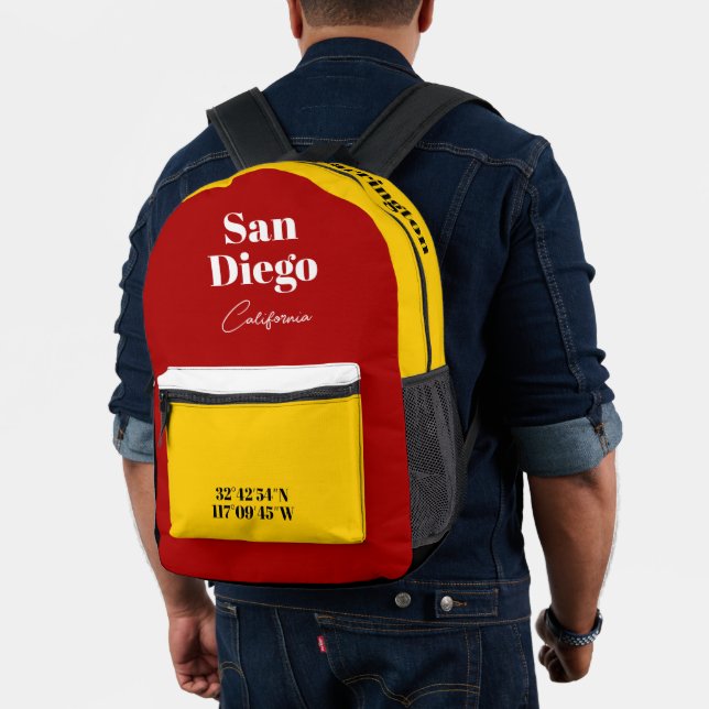 Mochila Impresa San Diego California O TU TEXTO (Insitu (Modelo))