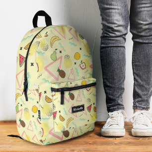 Mochila Impresa Sandía Plátano Piña Amarillo Verano Elegante
