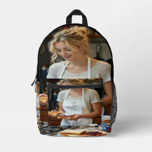 Mochila Impresa Sándwich de mantequilla de maní y gelatina persona
