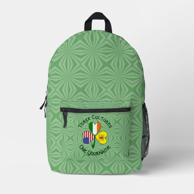 Mochila Impresa Scot Lion Irish USA Banderas Shamrock personalizad (Anverso)