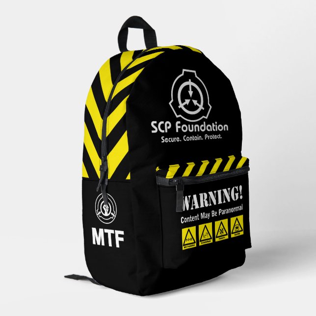 Mochila Impresa SCP Secure. Contain. Protect. Paranormal Backpack (Esquina izquierda trasera)