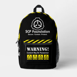 Mochila Impresa SCP Secure. Contain. Protect. Paranormal Backpack