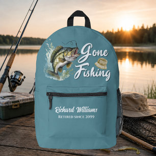 Mochila Impresa Se fue a pescar Gran Pez Regalo para pescador jubi