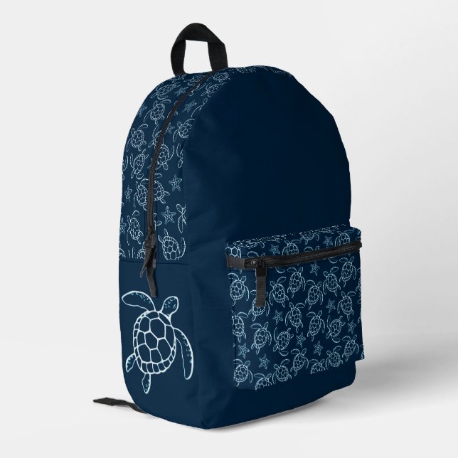 Mochila Impresa 'Sea Turtle Art Pattern' Backpack (Esquina izquierda trasera)