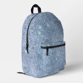 Mochila Impresa Secuencias de Faux de Blue Sparkly