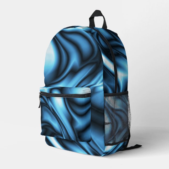 Mochila Impresa Seda Azul (Esquina derecha trasera )