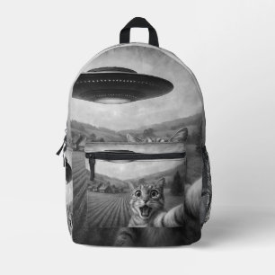 Mochila Impresa Selfie de gato con regalos raros de gato de OVNI