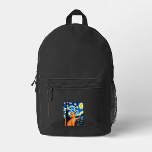 Mochila Impresa Selfie de gato naranja  Noche estrellada Mamá gato