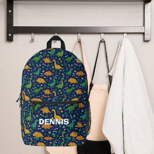 Mochila Impresa Selva de dinosaurios verde azul