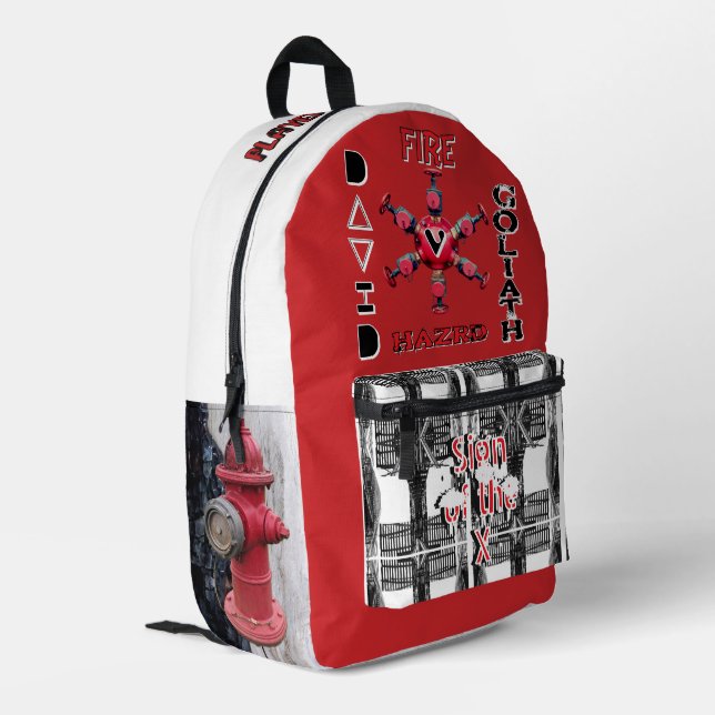 Mochila Impresa Señal Roja de los Tiempos  (Esquina izquierda trasera)