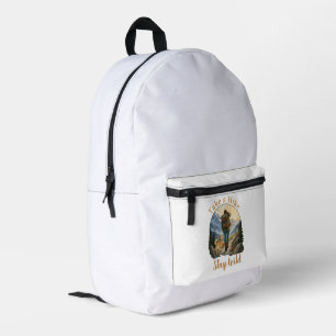 Mochila Impresa Senderismo Vintage con Perro Insignia Retro Camina