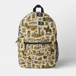 Mochila Impresa Sendero Prairie de la Ruta 66 de Kansas