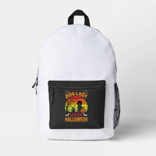 Mochila Impresa Señora Perro Loco Ama Diseño Vintage de Halloween