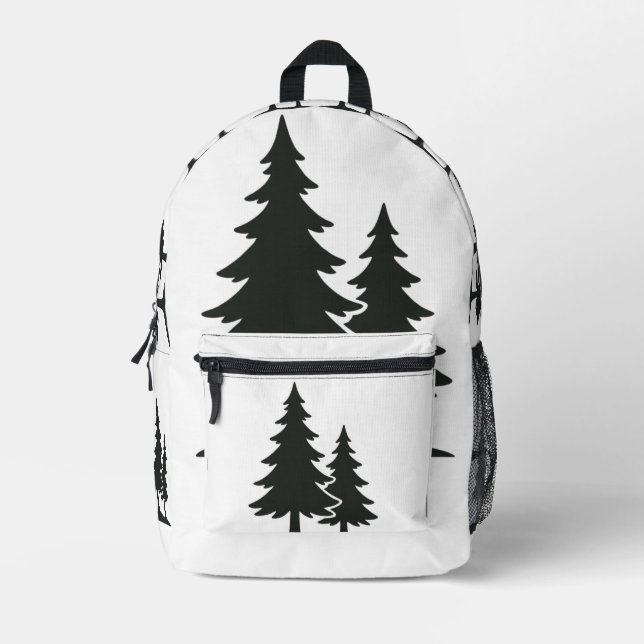 Mochila Impresa Serene Pine Tree Silhouette (Anverso)
