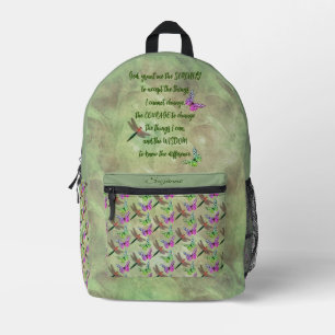 Mochila Impresa Serenity Prayer Butterfly Inspirador