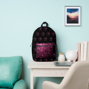 Mochila Impresa Si es brillante y rosa lo quiero en patrón negro