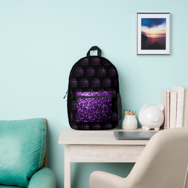 Mochila Impresa Si es Sparkly y Purple quiero un patrón negro (in situ)