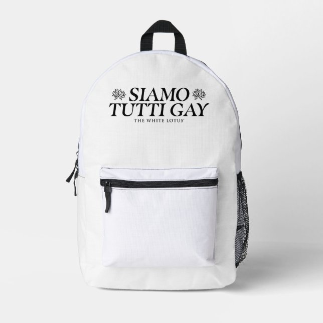 Mochila Impresa Siamo Tutti Gay - El Lotus blanco (Anverso)