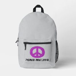 Mochila Impresa Signo de paz púrpura